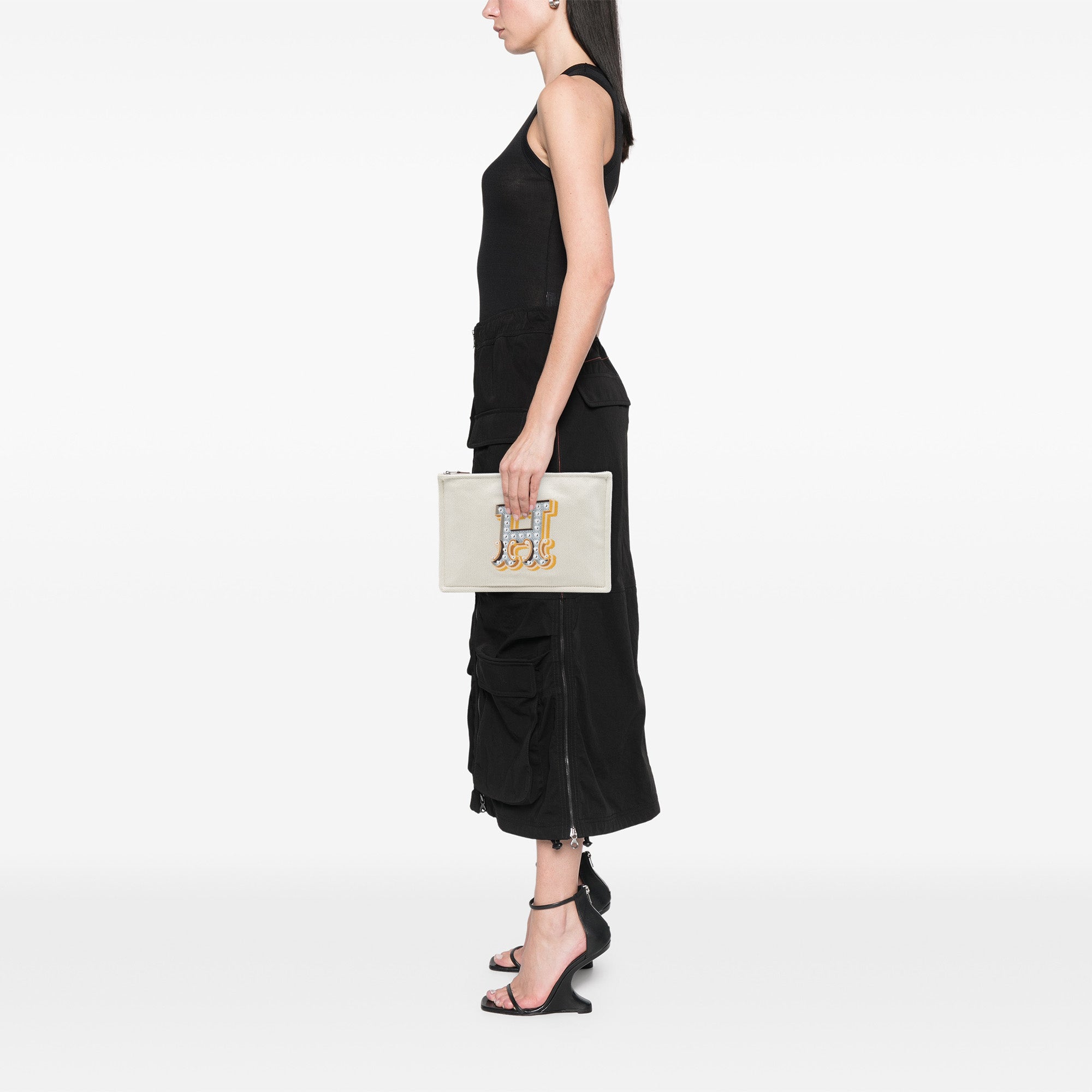 H Canvas Embroidered Electrique Flat Case - Image 7