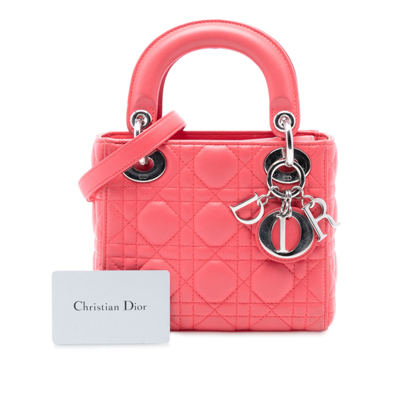Mini Lambskin Cannage Lady Dior - Image 8