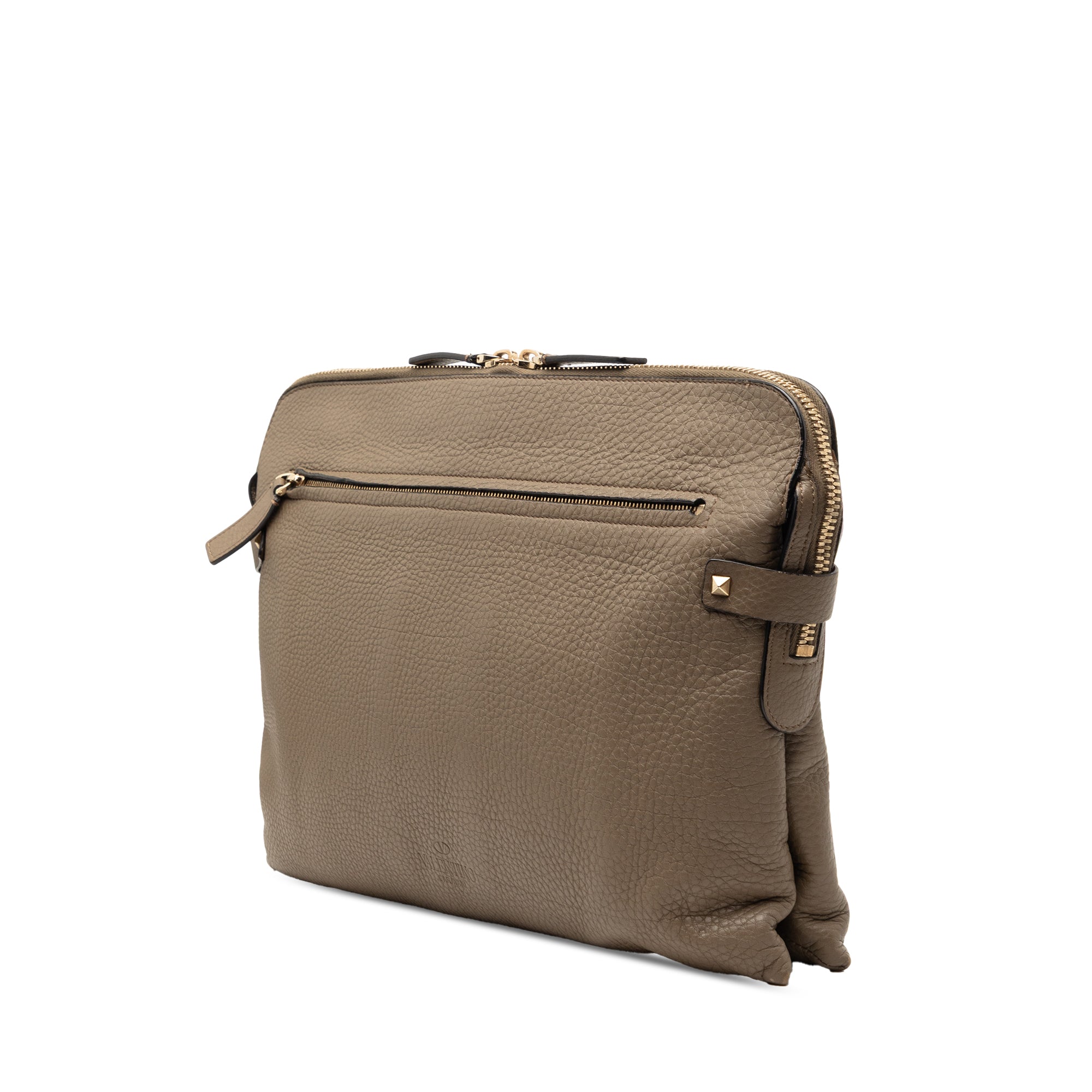 Grained Calfskin Rockstud Clutch - Image 2