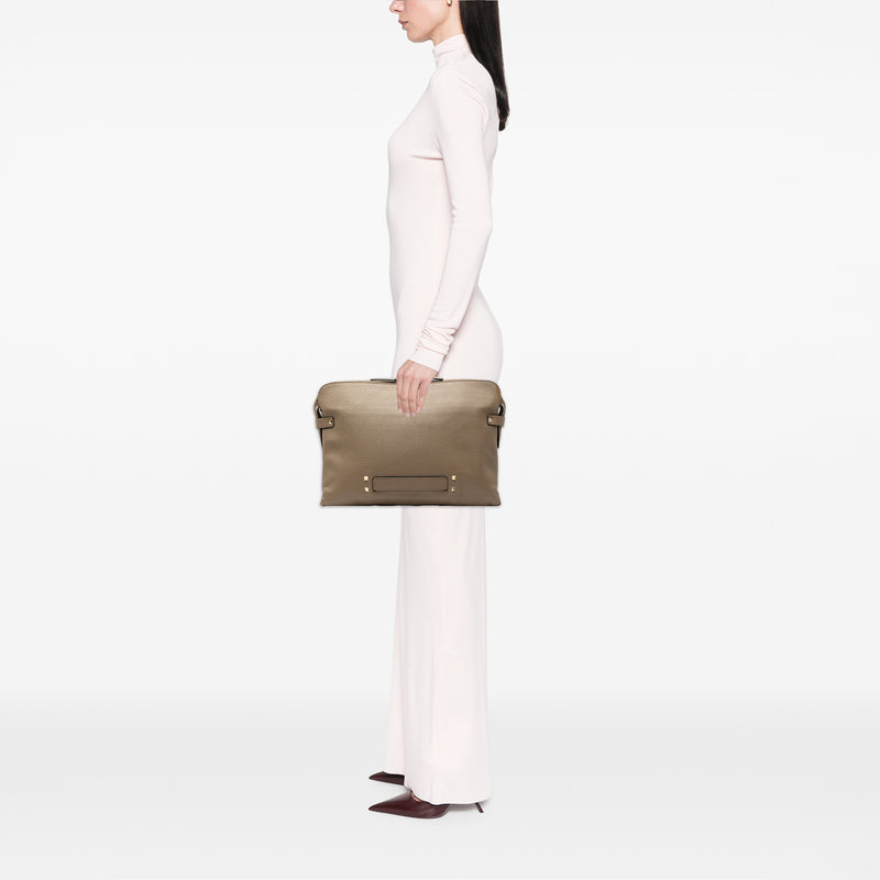 Grained Calfskin Rockstud Clutch - Image 7