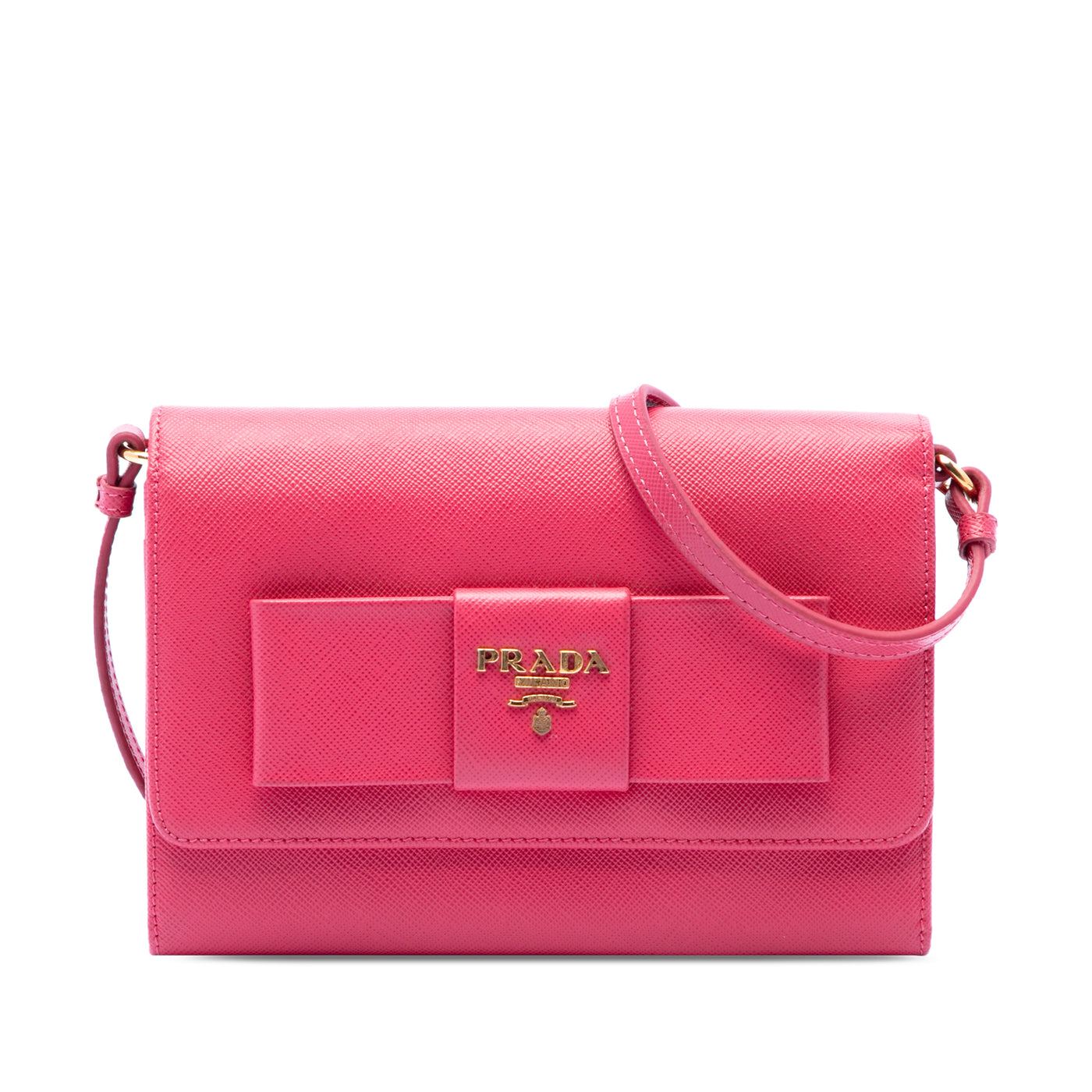Saffiano Lux Bow Wallet On Strap - Image 1