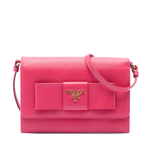 Saffiano Lux Bow Wallet On Strap - Image 1