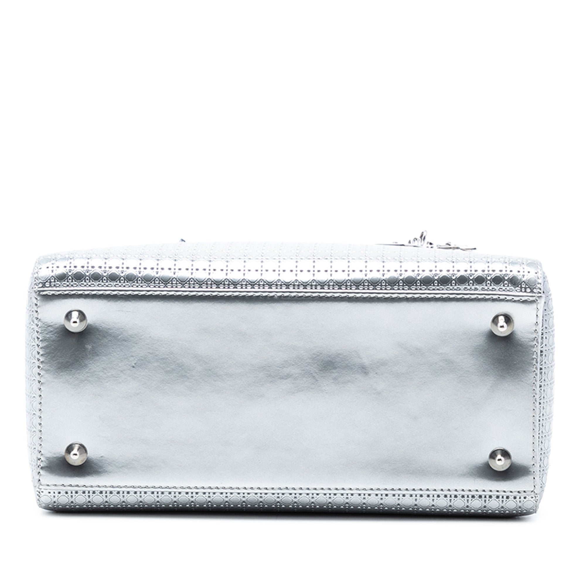Medium Metallic Patent Microcannage Lady Dior - Image 3