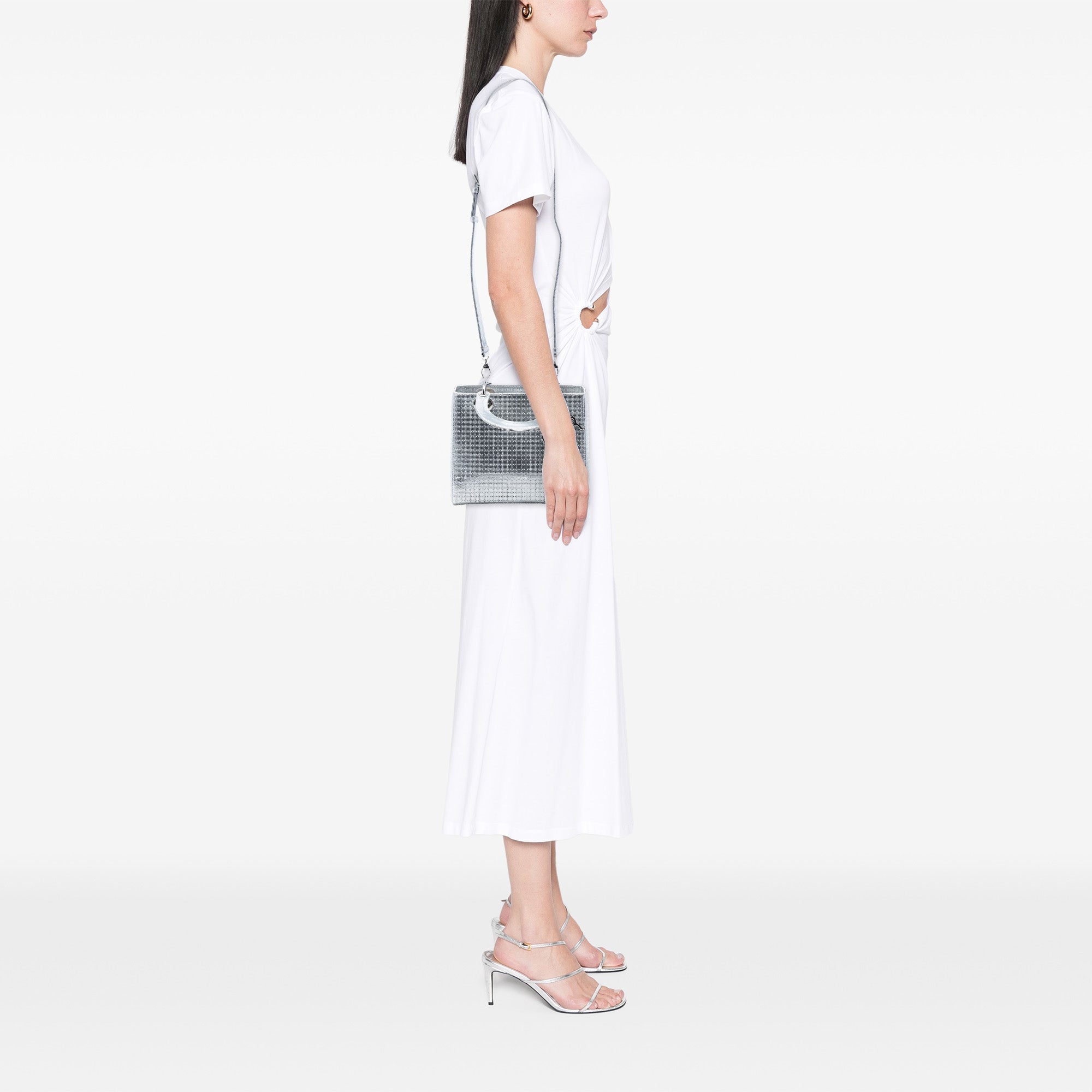 Medium Metallic Patent Microcannage Lady Dior - Image 7