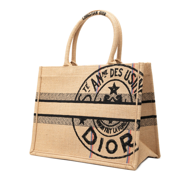 Medium Jute Embroidered Book Tote - Image 2