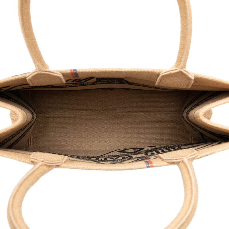 Medium Jute Embroidered Book Tote - Image 4