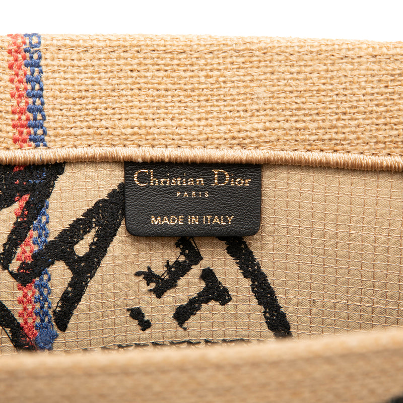 Medium Jute Embroidered Book Tote - Image 5