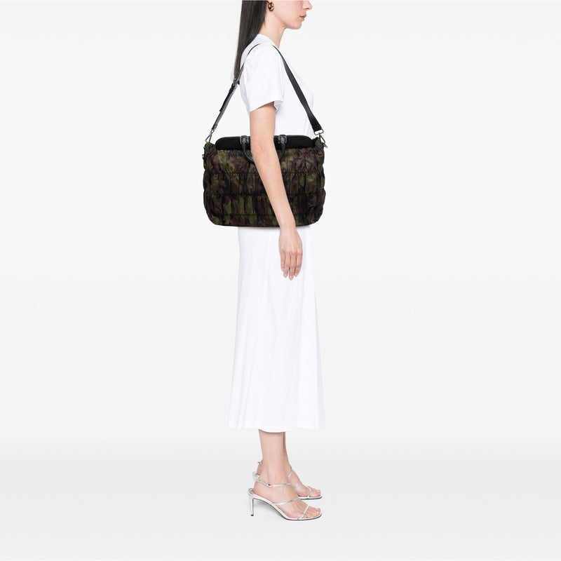 Tessuto Gaufre Camouflage Frame Satchel - Image 6