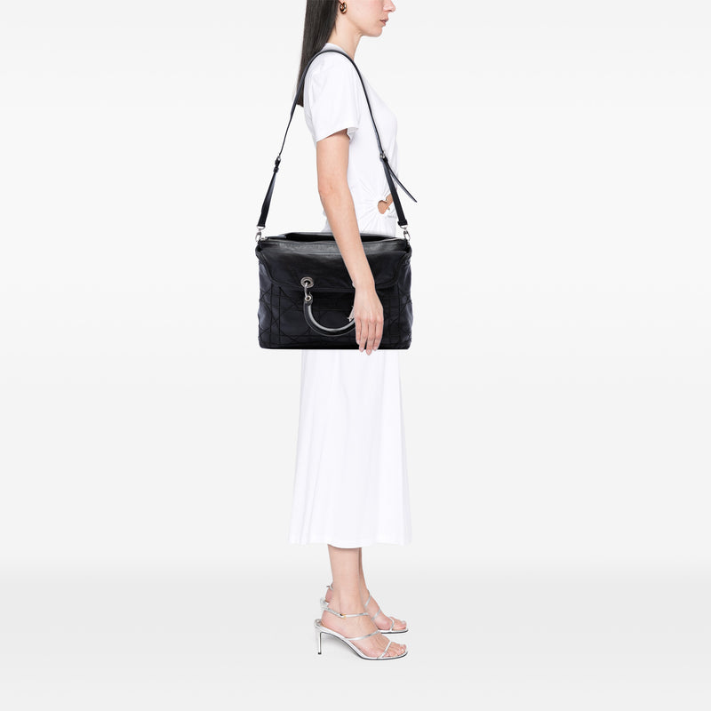 Large Lambskin Cannage Polochon Granville Satchel - Image 6