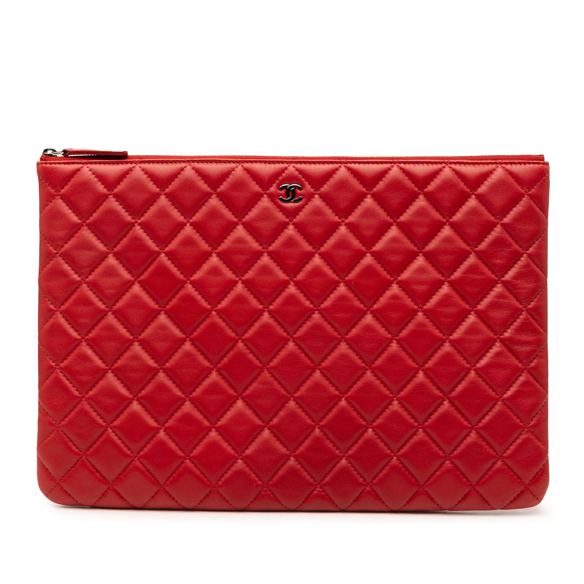 Large Quilted Lambskin O Case Clutch - Image 1