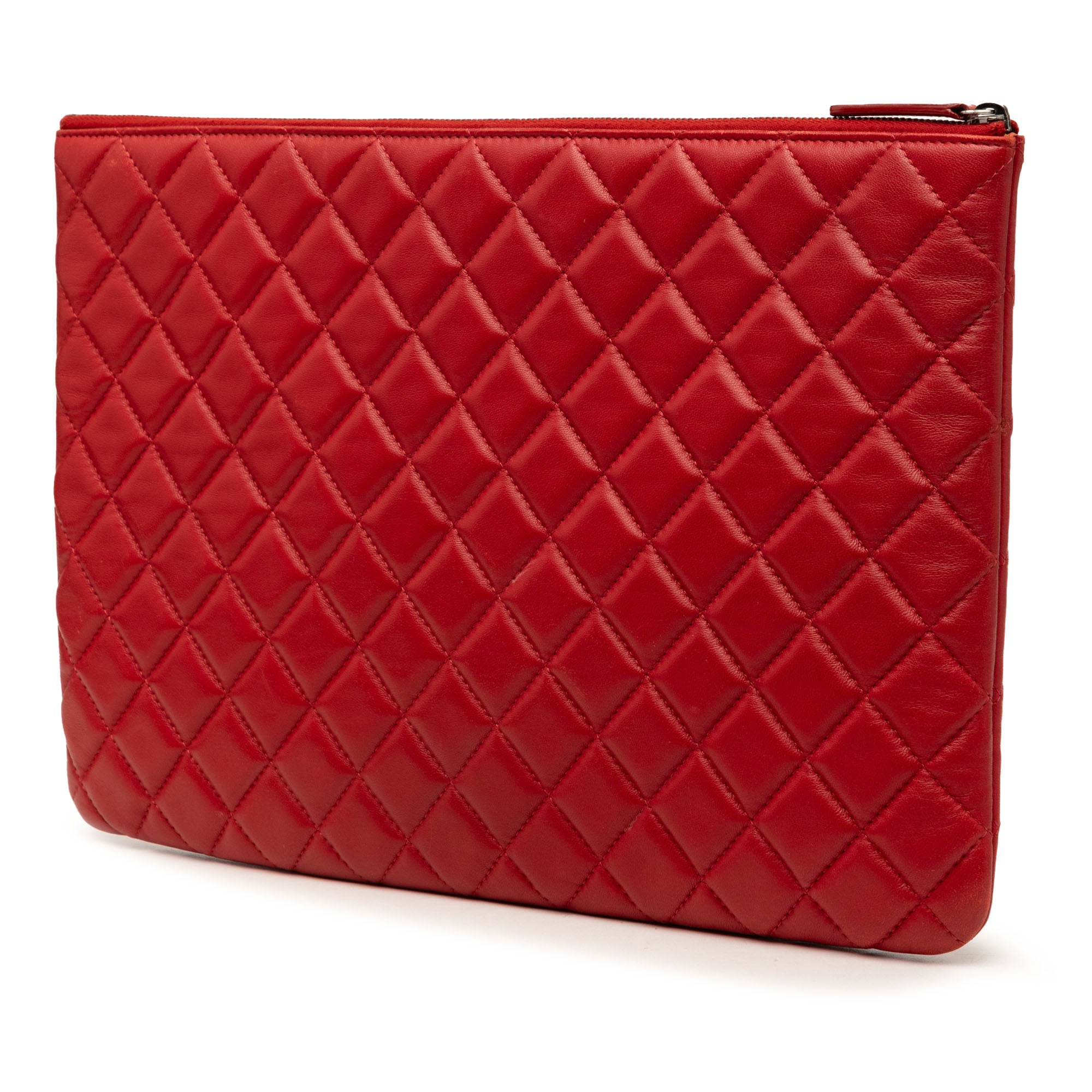 Large Quilted Lambskin O Case Clutch - Image 2