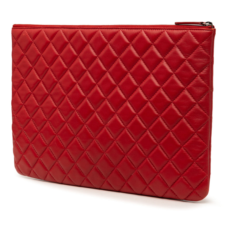 Large Quilted Lambskin O Case Clutch - Image 2