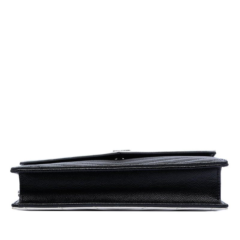 Bicolor Grain De Poudre Chevron Monogram Envelope Chain Wallet - Image 3