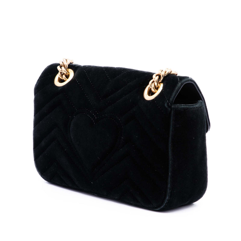 Small GG Marmont Matelasse Velvet Shoulder Bag - Image 2