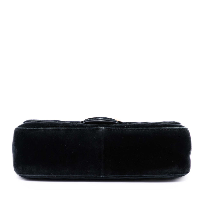 Small GG Marmont Matelasse Velvet Shoulder Bag - Image 3
