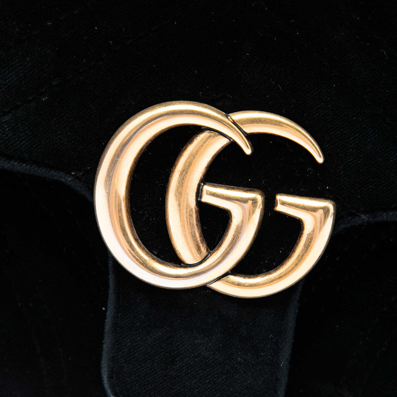 Small GG Marmont Matelasse Velvet Shoulder Bag - Image 5