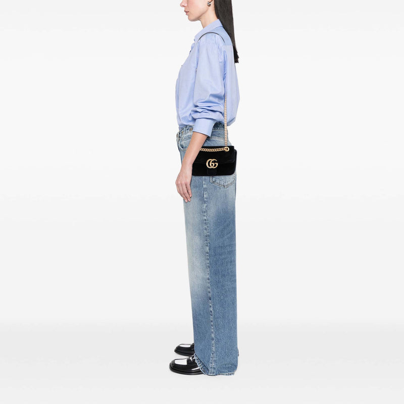 Small GG Marmont Matelasse Velvet Shoulder Bag - Image 6