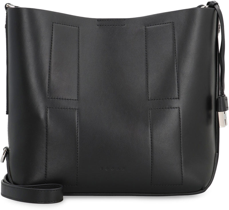 Hogan Shoulder Bag — Black Calf Leather