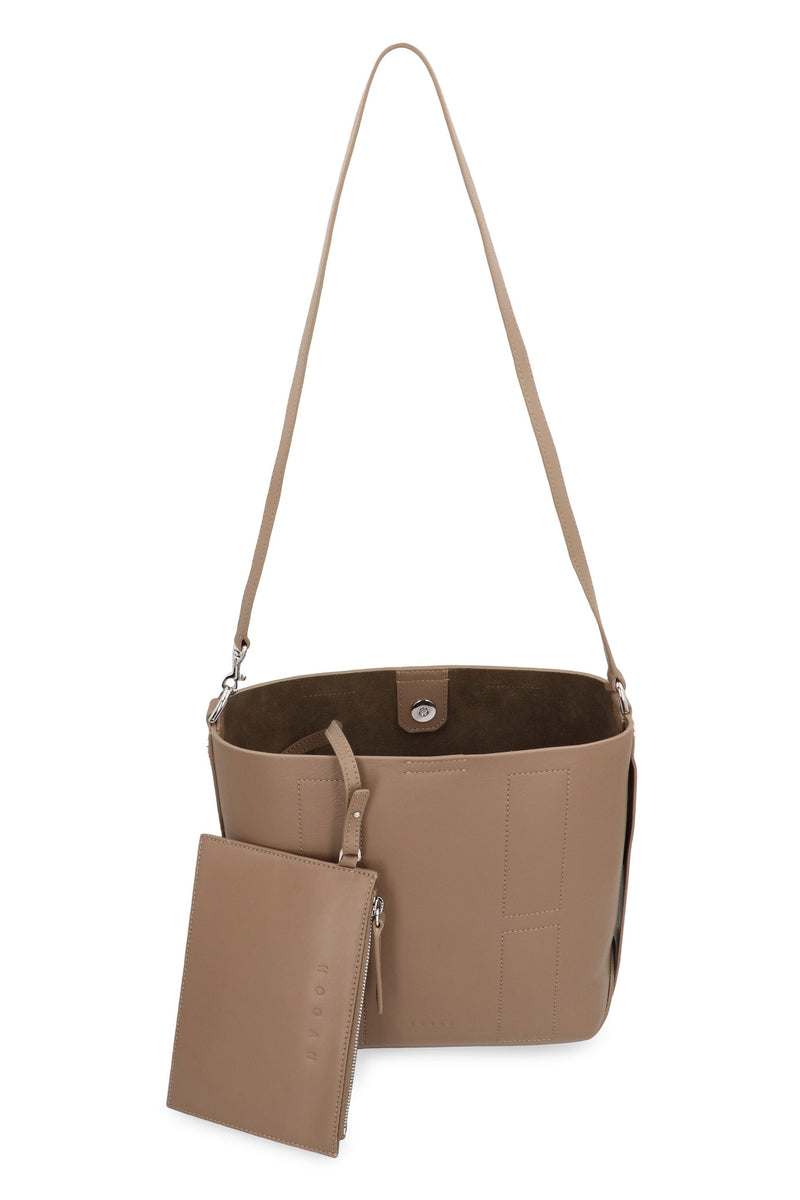 Hogan Hocket Piccola Hobo Bag — Beige Calf Leather