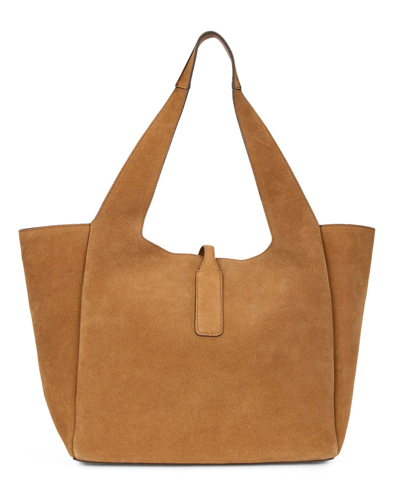 Hogan Suede Calfskin Tote Bag — Brown Calf Skin