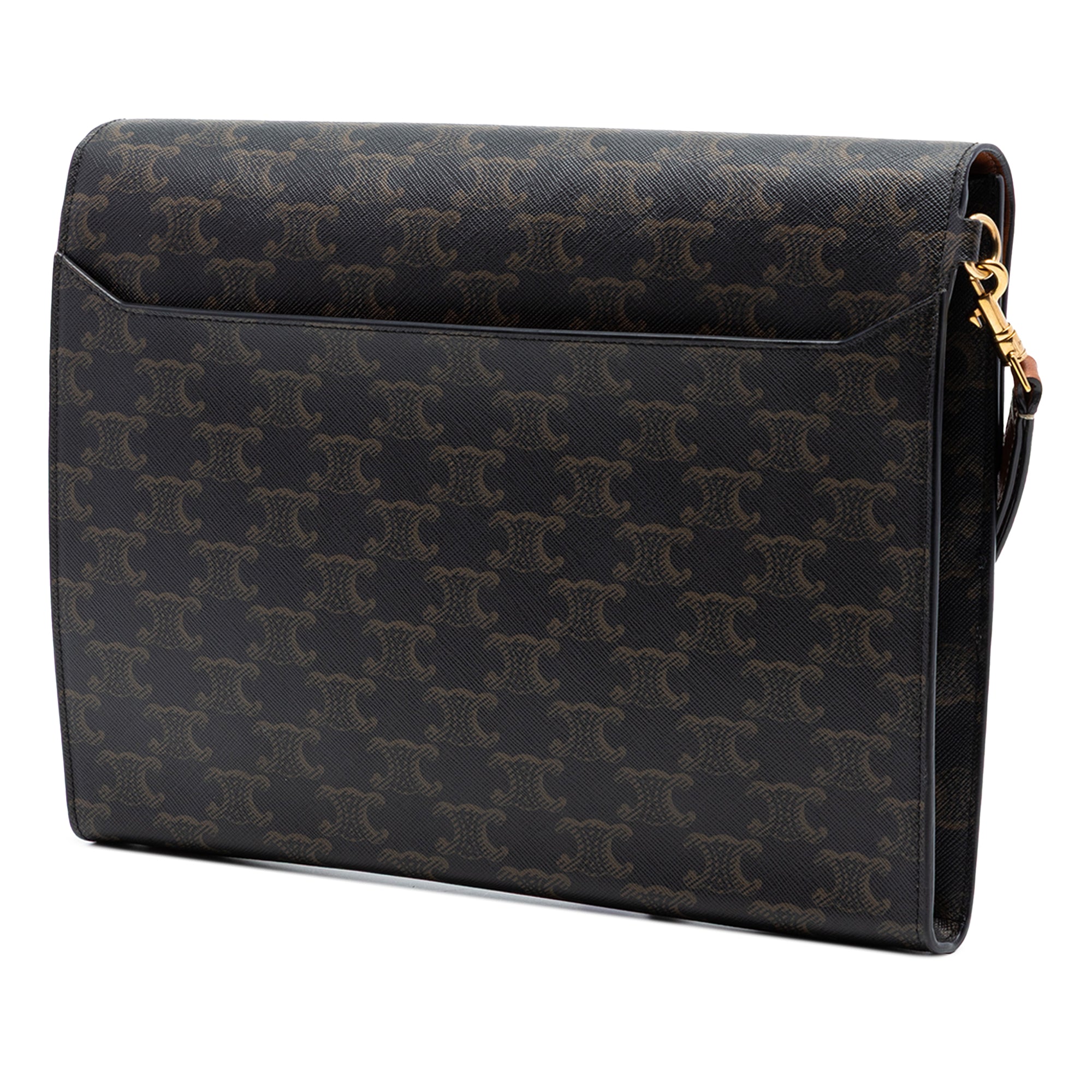 Triomphe Coated Canvas Wristlet Flap Pouch - Image 2
