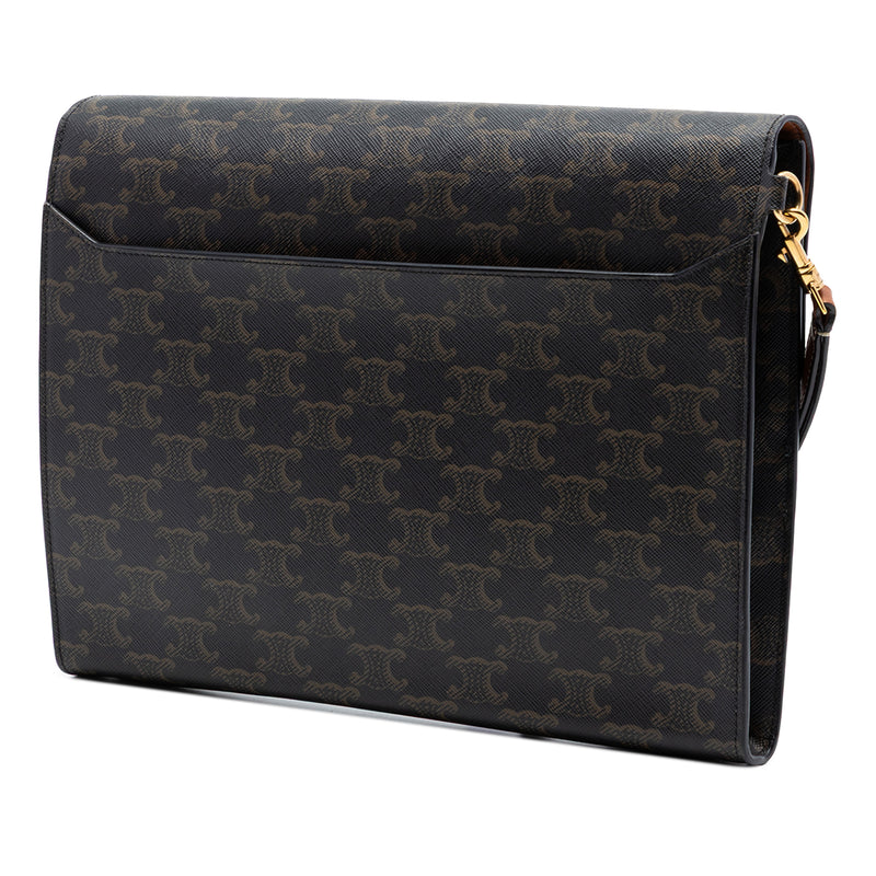 Triomphe Coated Canvas Wristlet Flap Pouch - Image 2