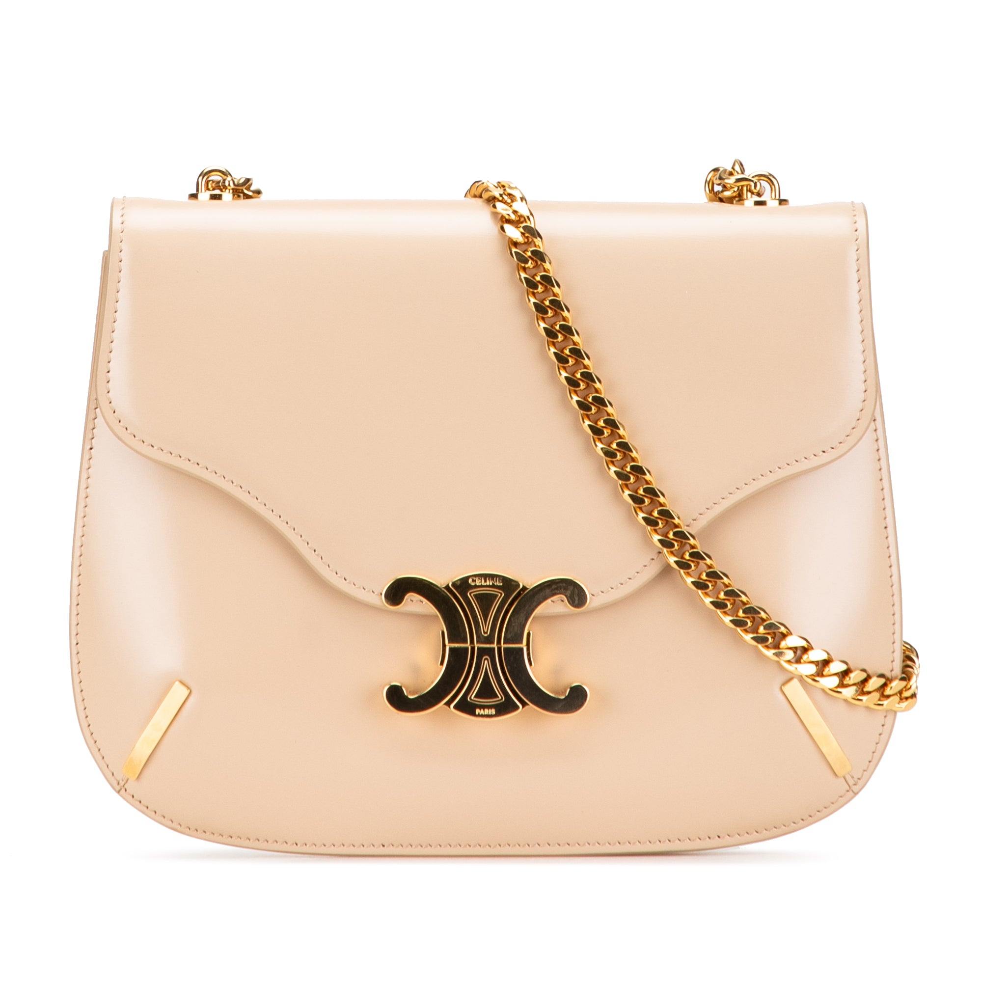 Teen Shiny Calfskin Triomphe Besace Clea Chain Crossbody - Image 1