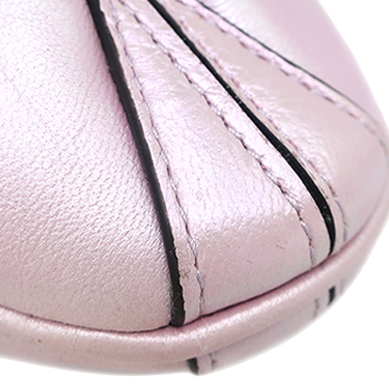 Small Iridescent Calfskin Horsebit Chain Satchel - Image 15