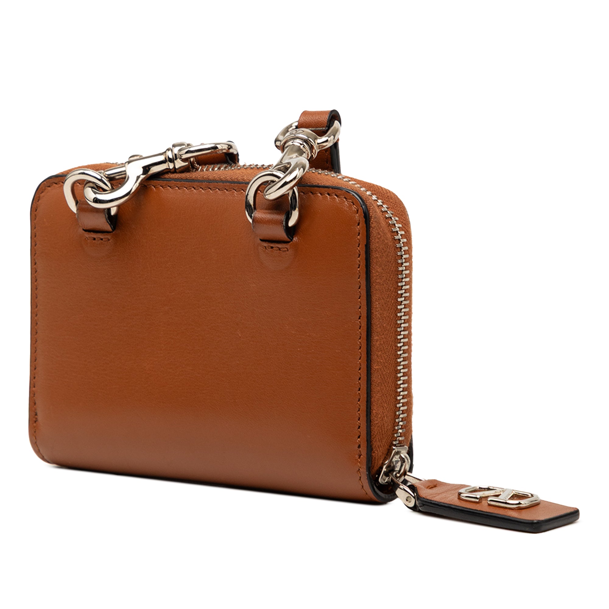 Leather VLogo Wallet On Strap - Image 2