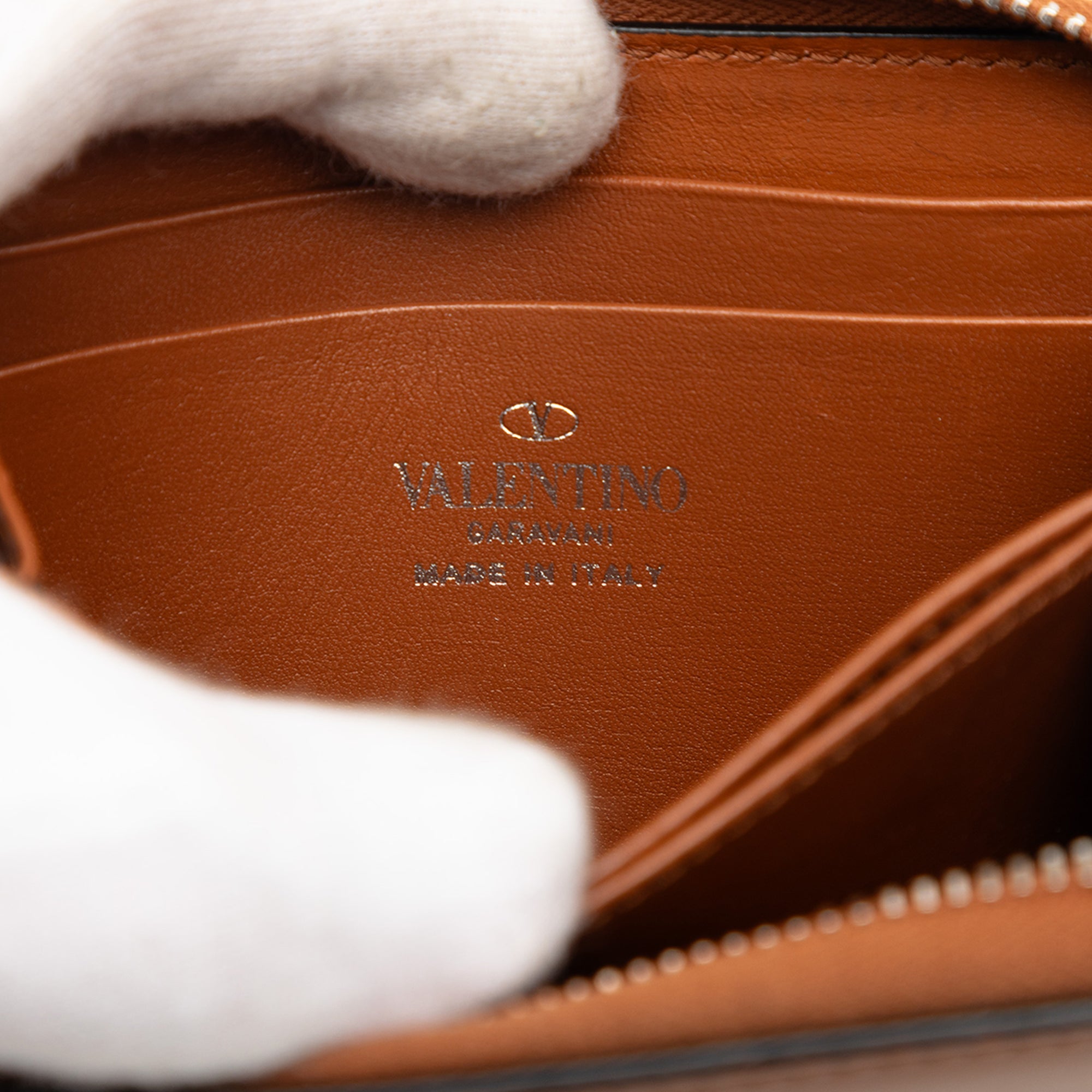 Leather VLogo Wallet On Strap - Image 5