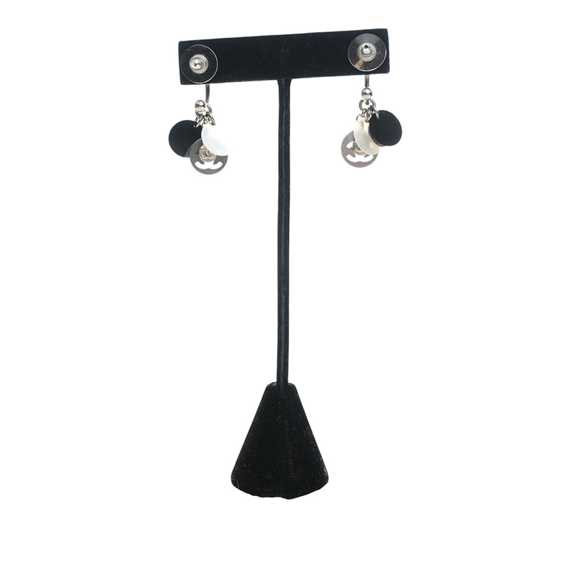 CC Brass No 5 Charms Drop Push Back Earrings - Image 2