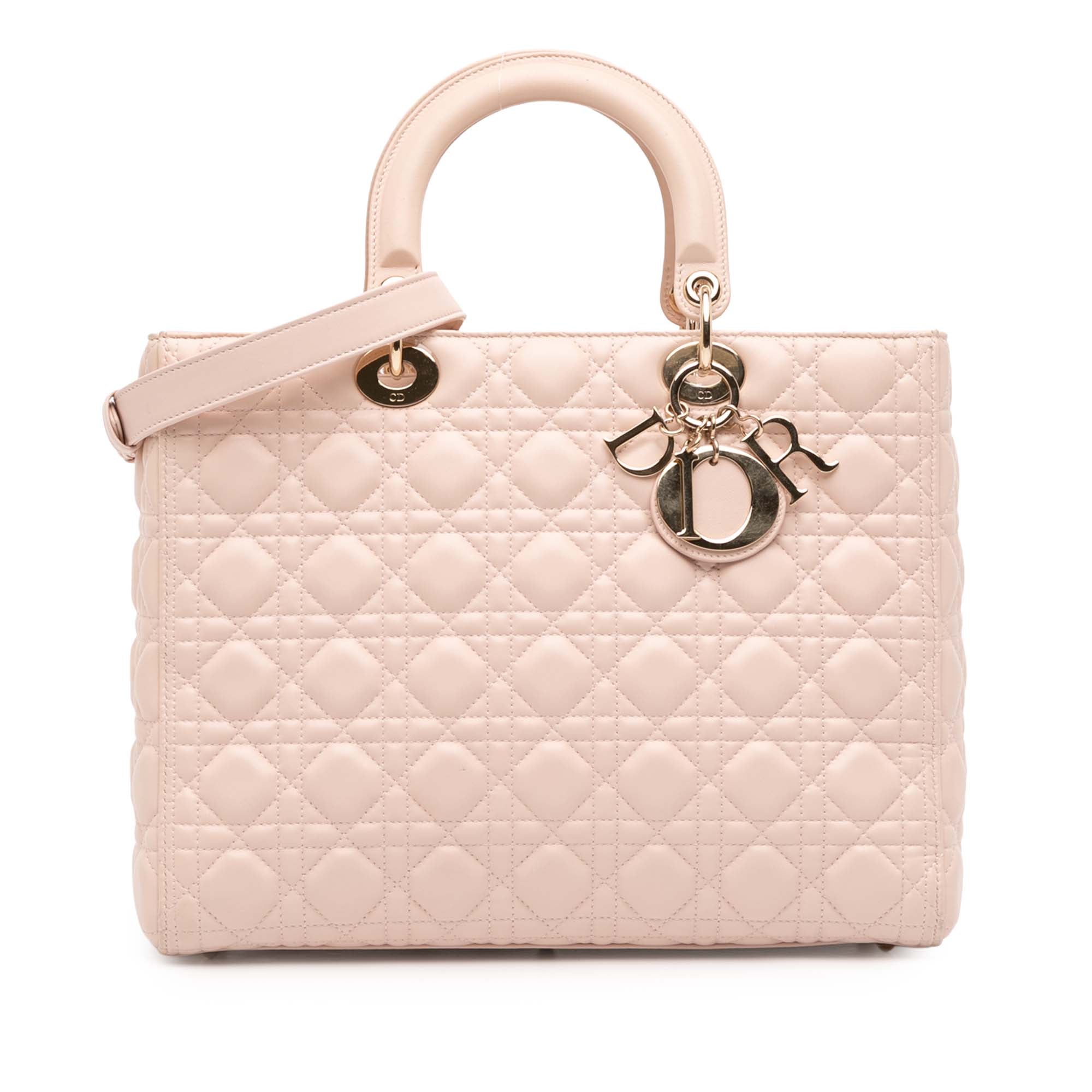 Large Lambskin Cannage Lady Dior - Image 1