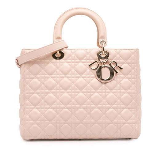 Large Lambskin Cannage Lady Dior - Image 1