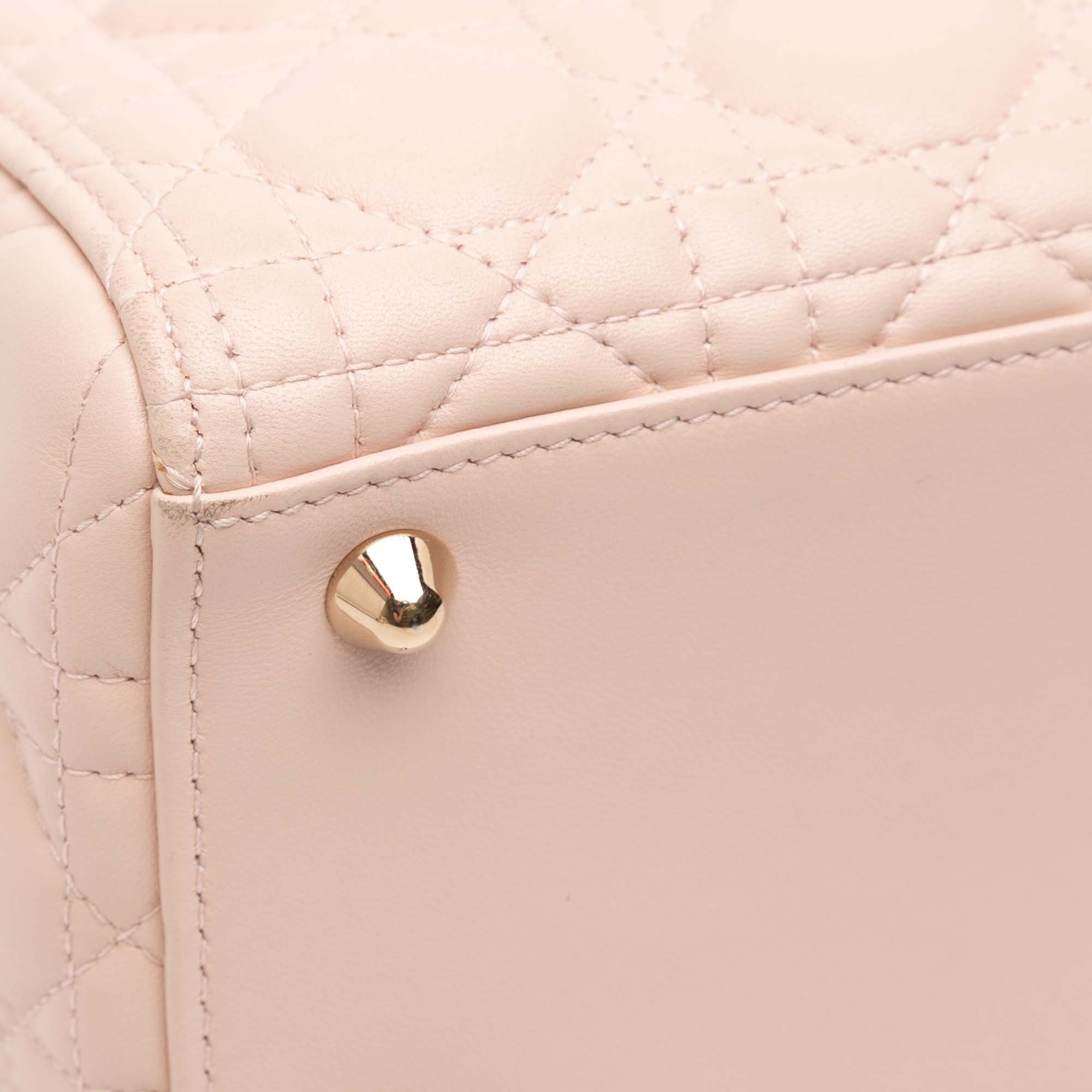 Large Lambskin Cannage Lady Dior - Image 8