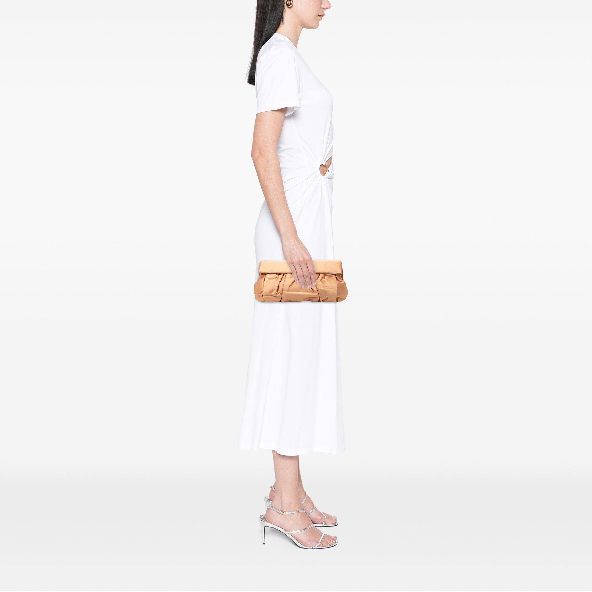 Pleated Satin Flap Clutch - Image 6