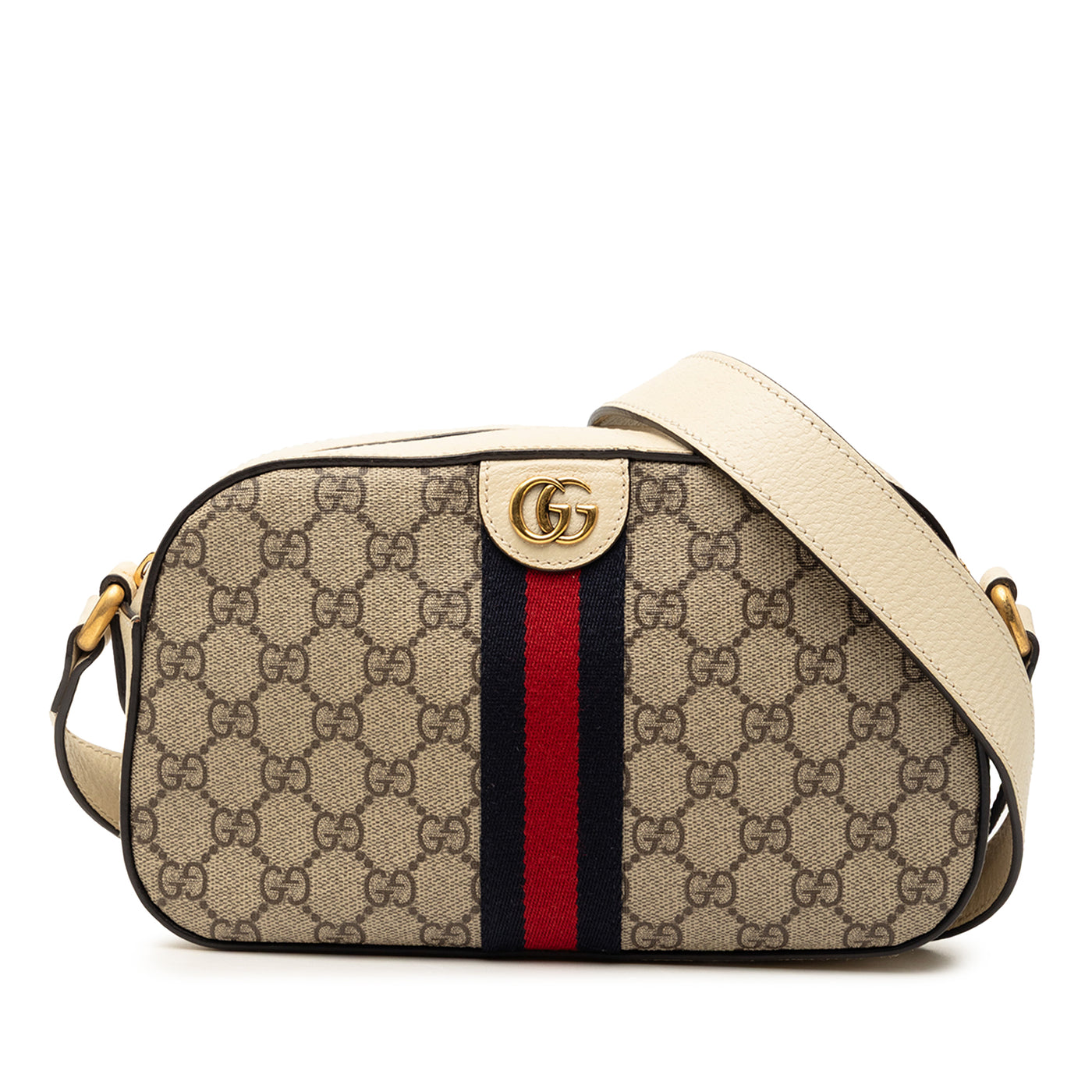 Small GG Supreme Textured Calfskin Web Ophidia Camera Bag - Image 1
