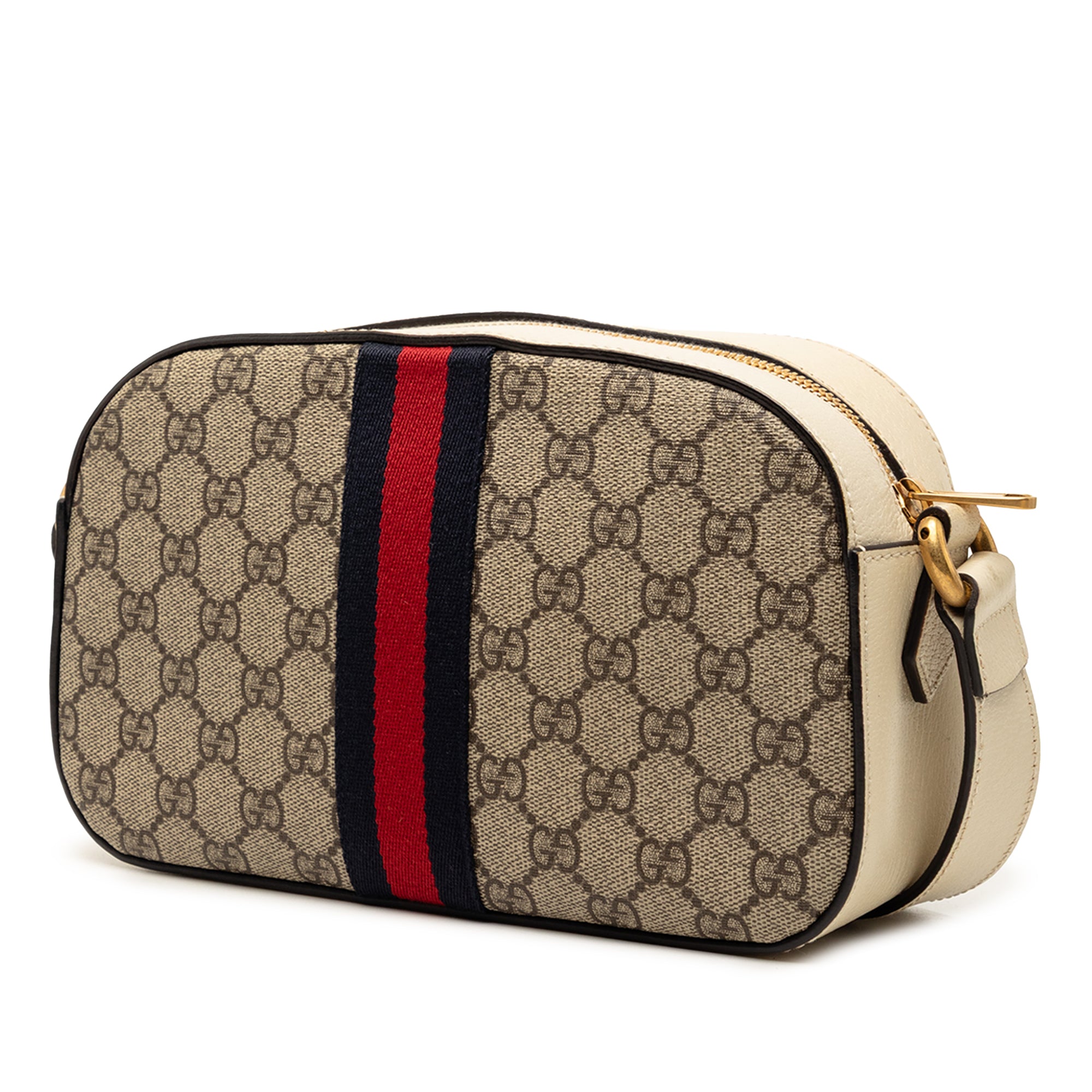 Small GG Supreme Textured Calfskin Web Ophidia Camera Bag - Image 2