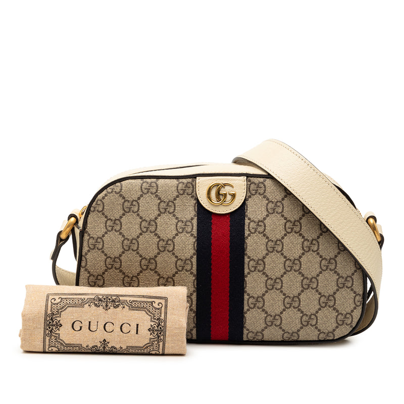 Small GG Supreme Textured Calfskin Web Ophidia Camera Bag - Image 8