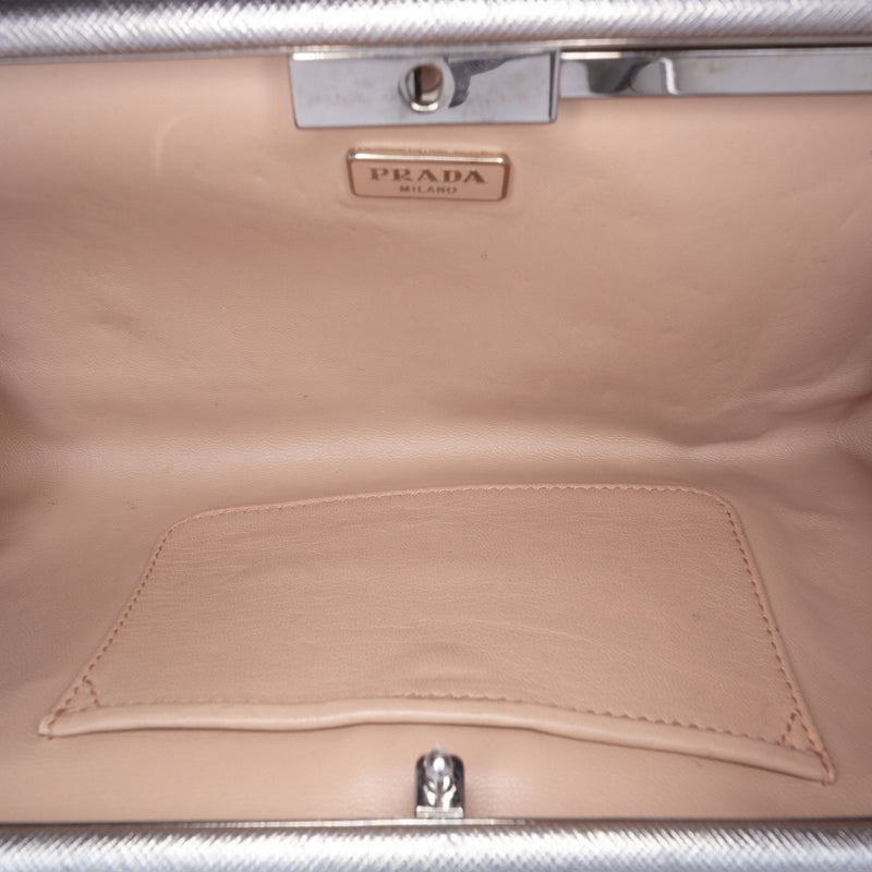 Metallic Saffiano Frame Clutch - Image 4