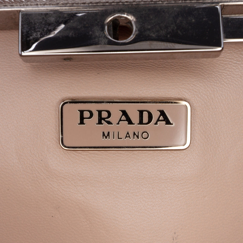 Metallic Saffiano Frame Clutch - Image 5