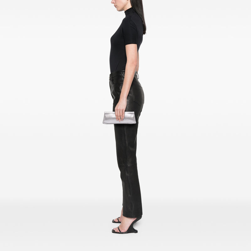 Metallic Saffiano Frame Clutch - Image 6