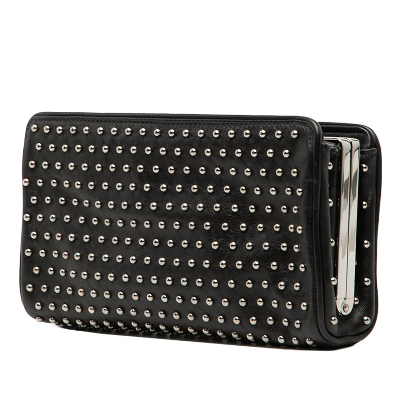 Studded Leather Clasp Clutch - Image 2