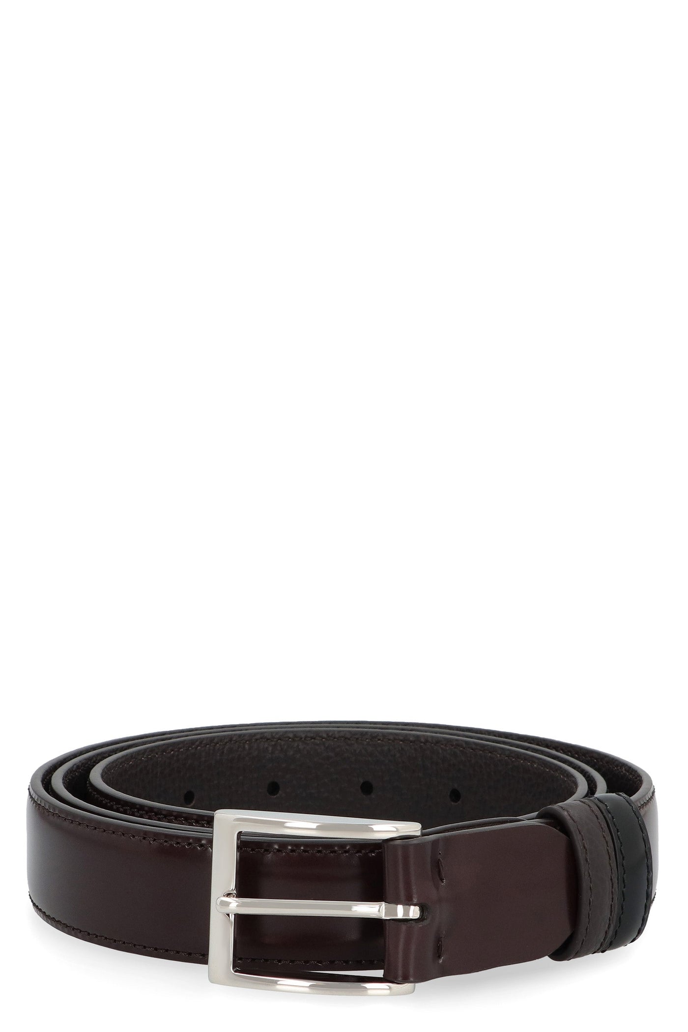 Hogan Reversible Calf Leather Belt — Brown