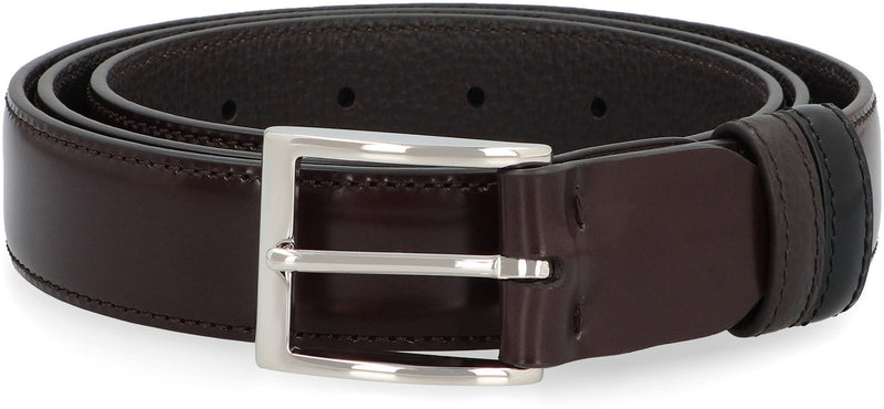 Hogan Reversible Calf Leather Belt — Brown
