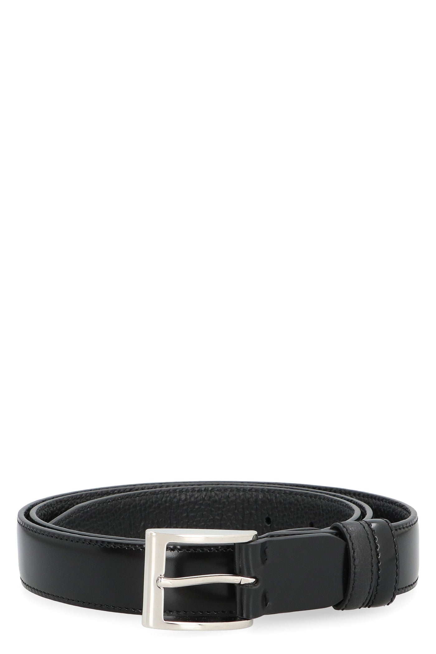 Hogan Reversible Calf Leather Belt — Black