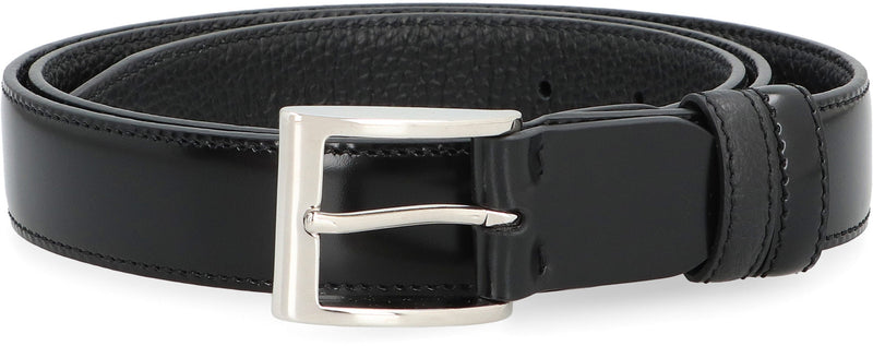 Hogan Reversible Calf Leather Belt — Black