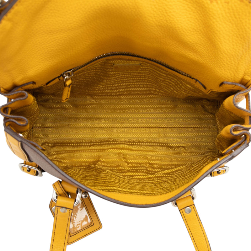 Bicolor Vitello Daino Pushlock Flap Bag - Image 4