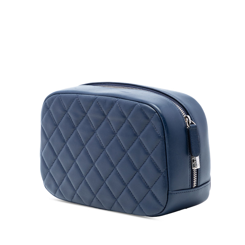 Large Quilted Lambskin Curvy Cosmetic Pouch - Image 2