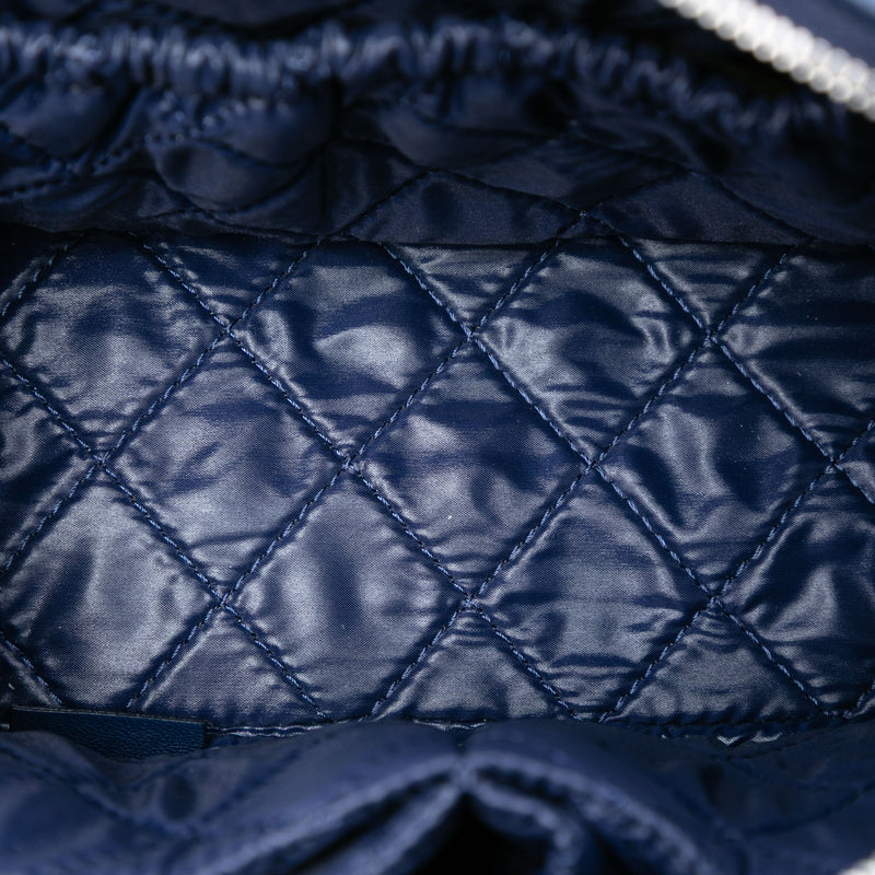 Large Quilted Lambskin Curvy Cosmetic Pouch - Image 4