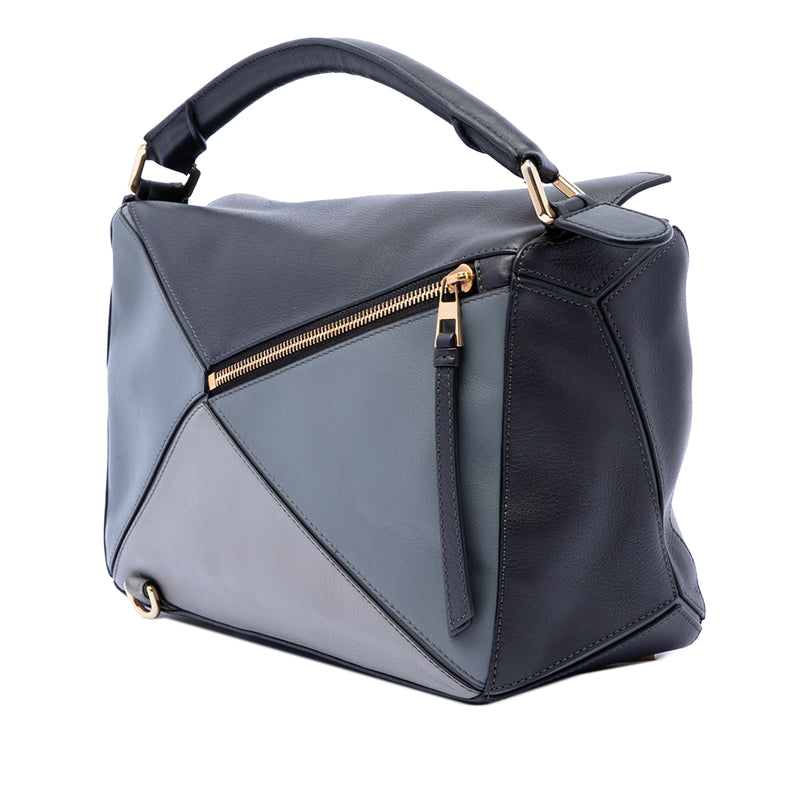 Medium Tricolor Calfskin Puzzle Satchel - Image 2